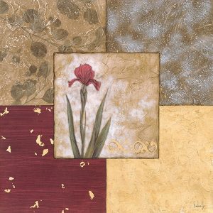 Floral flower, botanical rose tulip, abstract squares